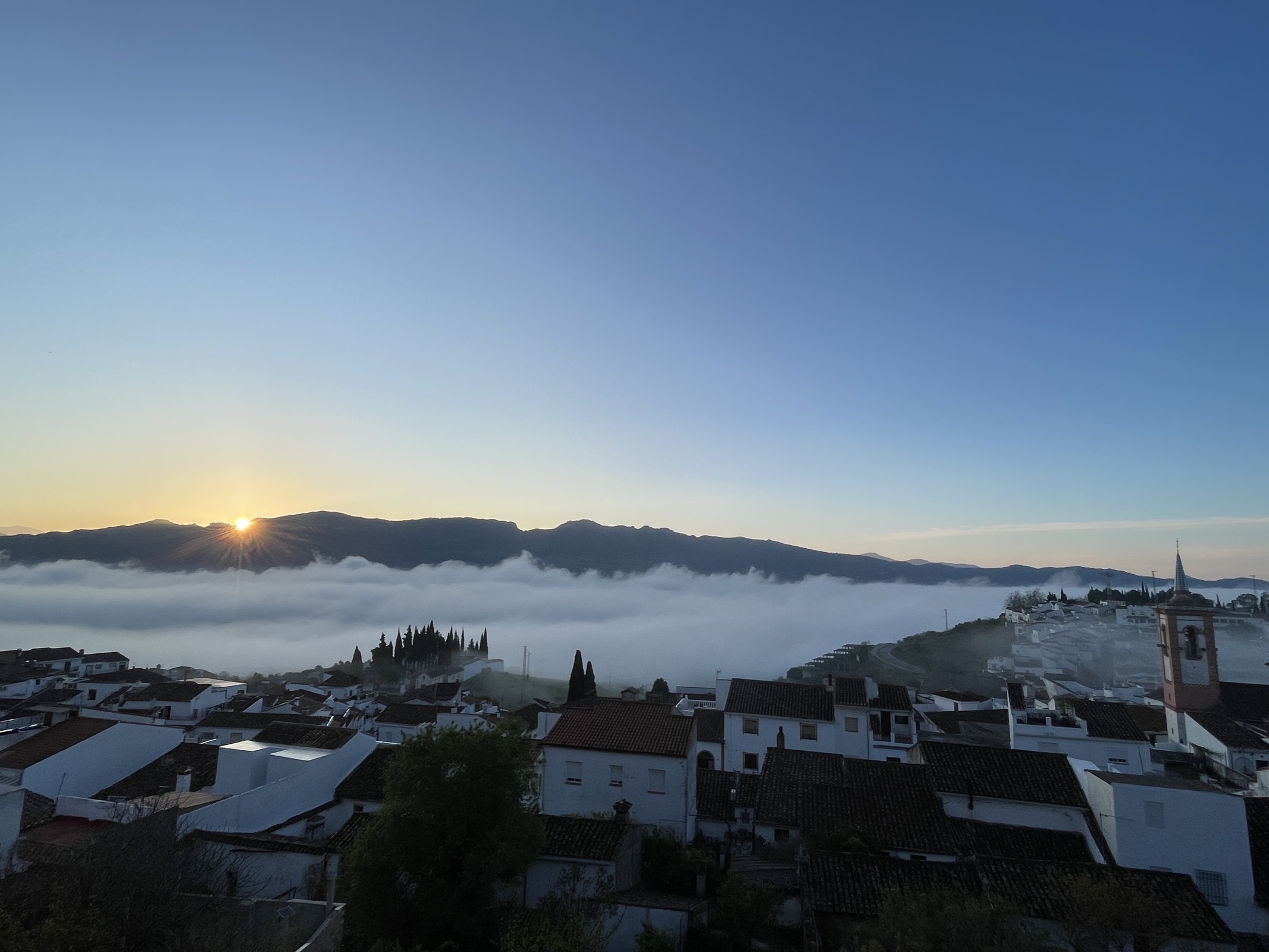 Panoramic view from the terrace across the Serranía de Ronda